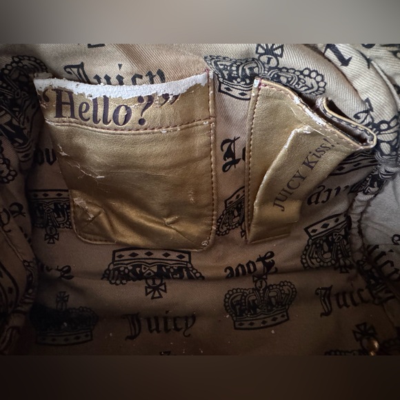 RARE FIND: Y2K 2008 Juicy Couture Black leather handbag w/quilted heart design - Picture 7 of 7